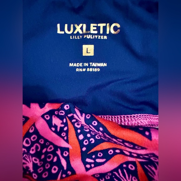 NEW Lilly Pulitzer Weekender High Rise Midi Luxletic Leggings Passion Fruit Pink - Picture 7 of 9